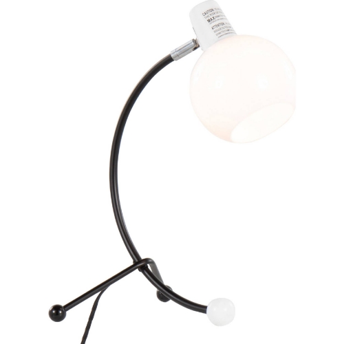 Eileen Desk Lamp in Black Metal & White Plastic Shade